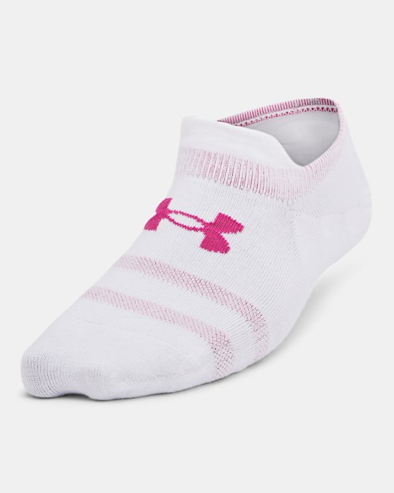 Unisex UA Essential 3-Pack Ultra Low Tab Socks in White image number 1